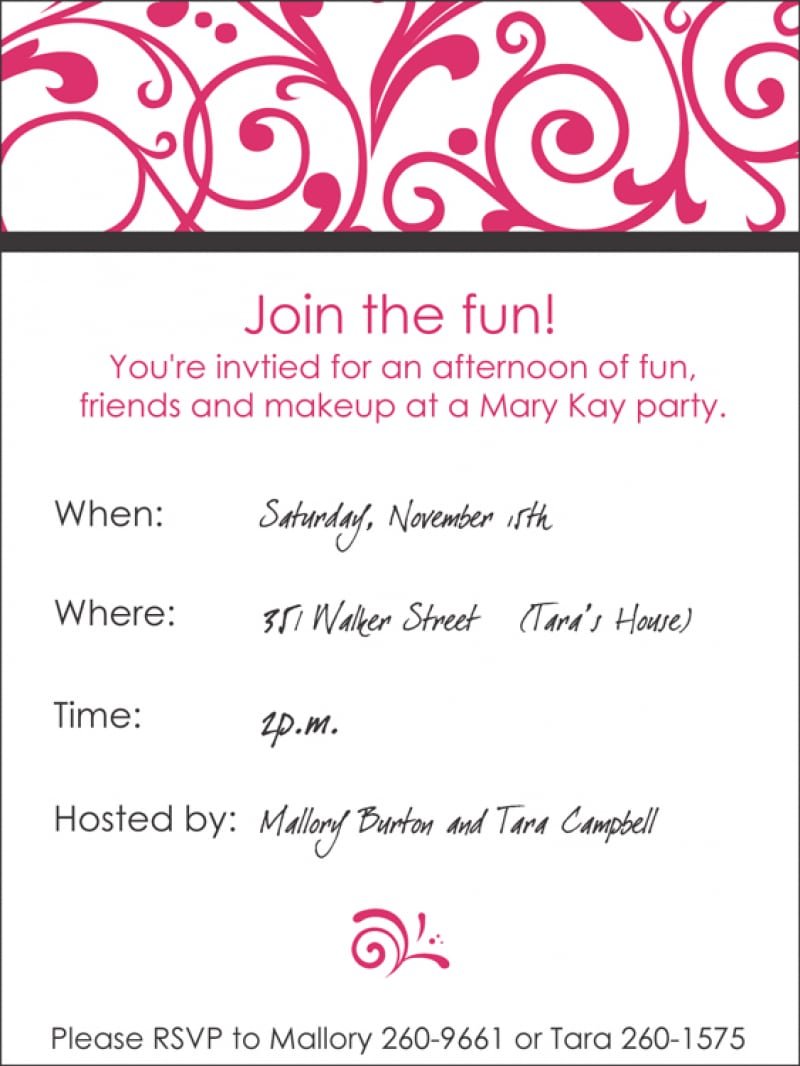 Mary Kay Party Invitations â Gangcraft Net